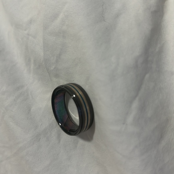 Size 10 custom made Black Zirconium ring. Details of ring in pictures. - Picture 2 of 3